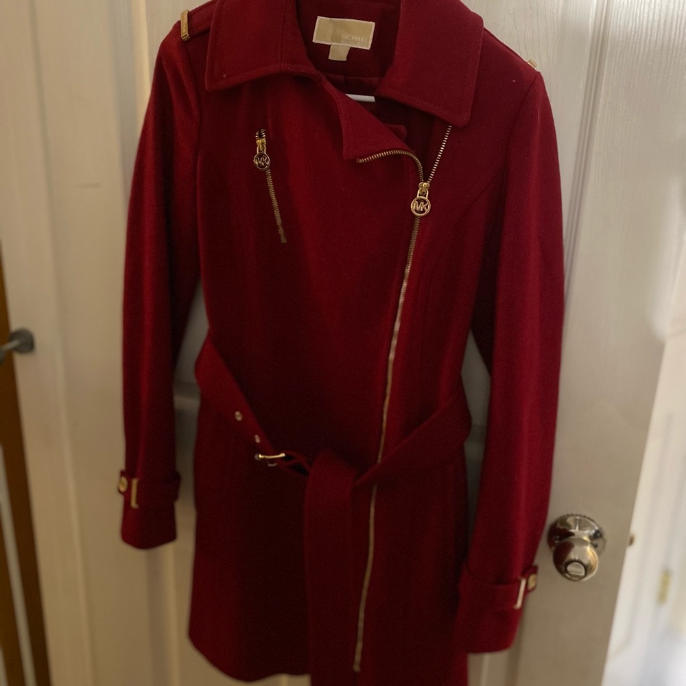 Michael Kors size 2 red and gold dress coat